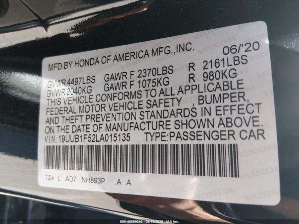 2020 ACURA TLX TECH PACKAGE