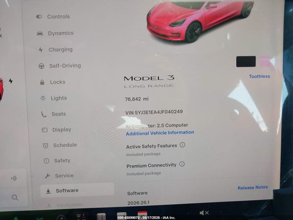 2018 TESLA MODEL 3 LONG RANGE/MID RANGE