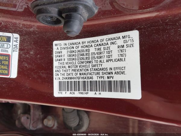 2015 HONDA CR-V EX-L