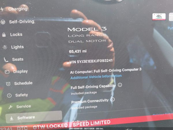 2018 TESLA MODEL 3 LONG RANGE/PERFORMANCE