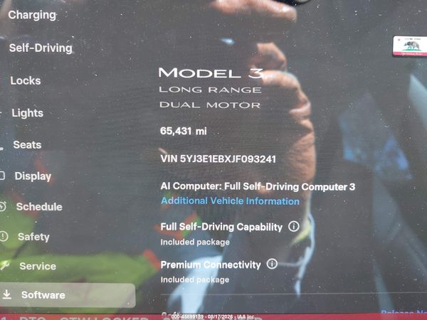 2018 TESLA MODEL 3 LONG RANGE/PERFORMANCE