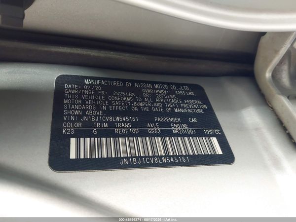 2020 NISSAN ROGUE SPORT S FWD XTRONIC CVT