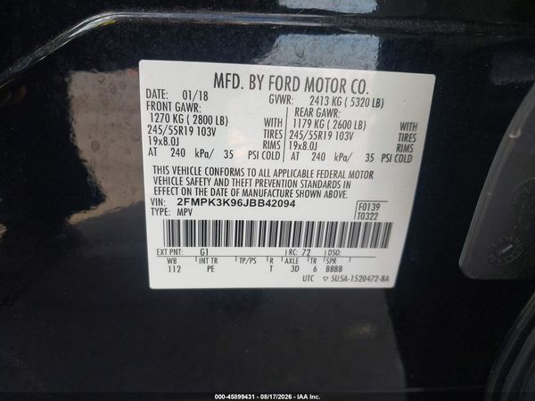 2018 FORD EDGE TITANIUM