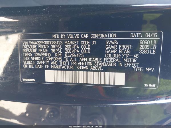 2016 VOLVO XC90 T6 MOMENTUM