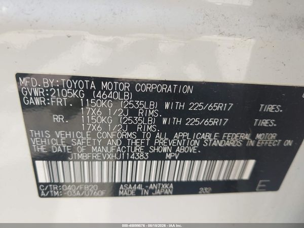 2017 TOYOTA RAV4 LE