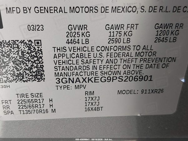 2023 CHEVROLET EQUINOX FWD LT — I9