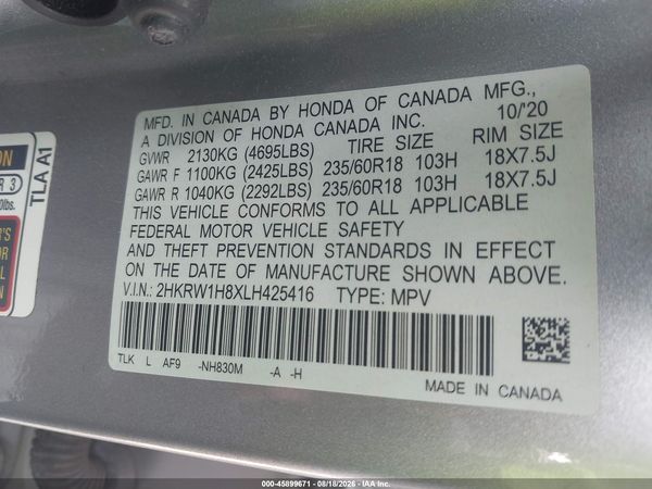2020 HONDA CR-V 2WD EX-L