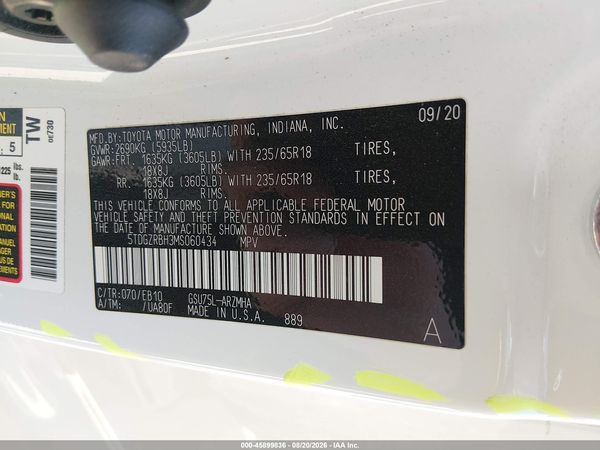 2021 TOYOTA HIGHLANDER XLE