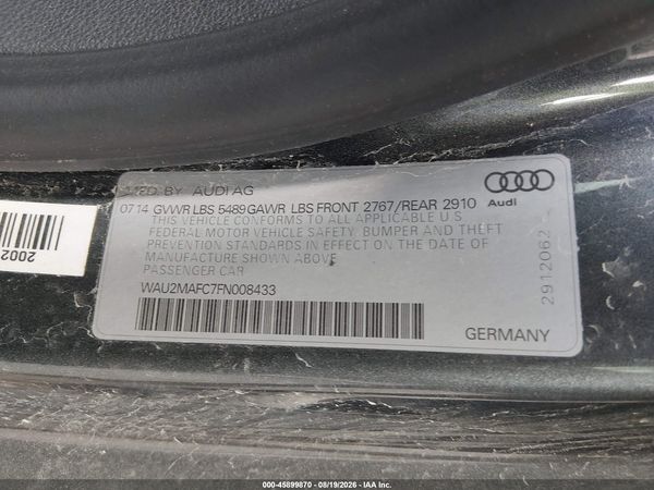 2015 AUDI A7 3.0 TDI PREMIUM PLUS
