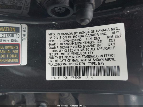 2015 HONDA CR-V EX-L