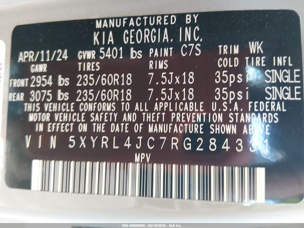 2024 KIA SORENTO S