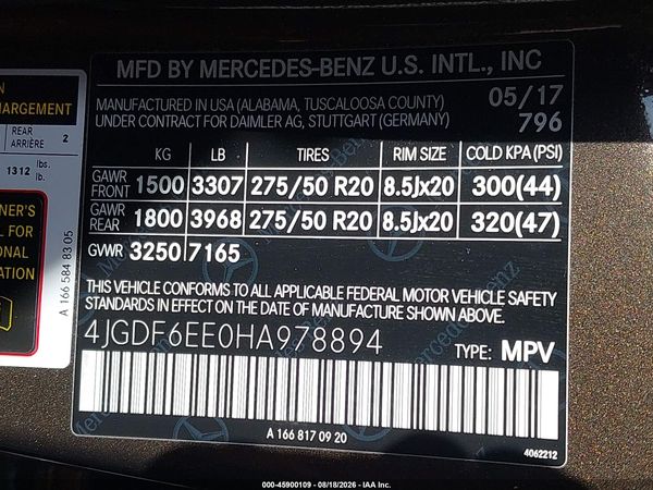 2017 MERCEDES-BENZ GLS 450 4MATIC