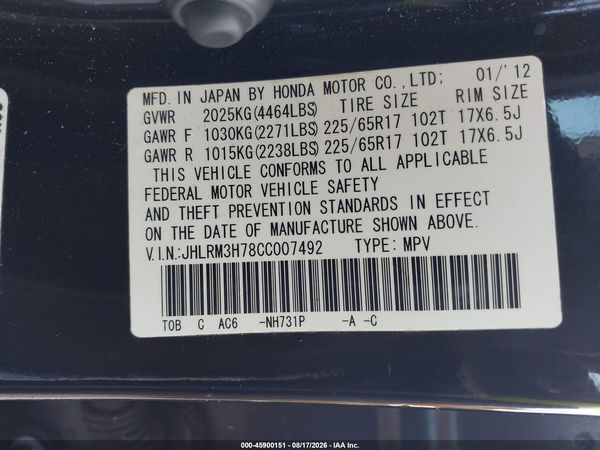 2012 HONDA CR-V EX-L