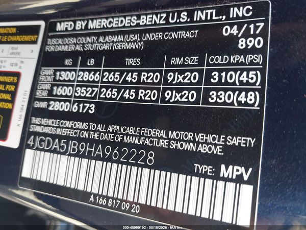 2017 MERCEDES-BENZ GLE 350 GLE350