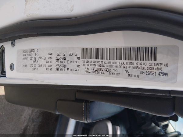 2016 JEEP CHEROKEE LIMITED