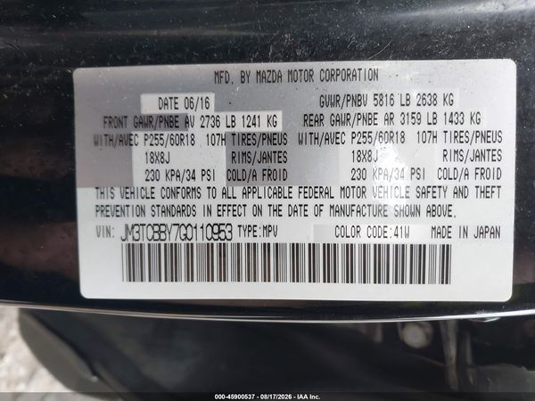 2016 MAZDA CX-9 SPORT