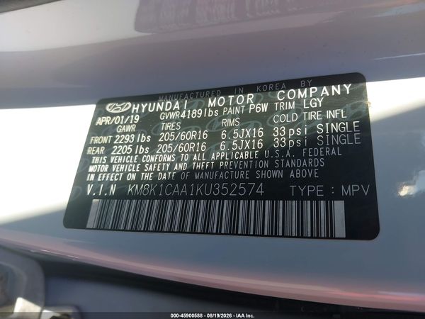 2019 HYUNDAI KONA SE