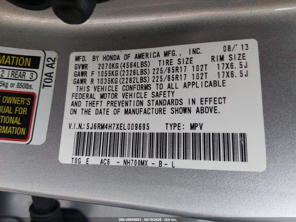 2014 HONDA CR-V EX-L — I9