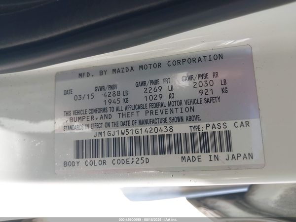 2016 MAZDA MAZDA6 I GRAND TOURING