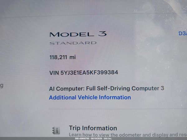 2019 TESLA MODEL 3