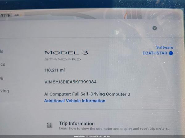 2019 TESLA MODEL 3