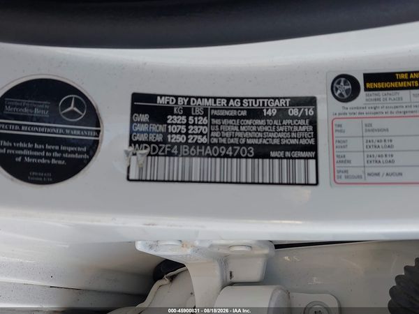 2017 MERCEDES-BENZ E 300 E300