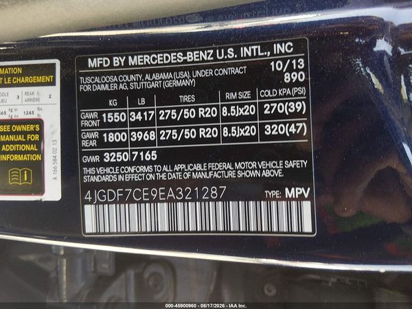 2014 MERCEDES-BENZ GL 450 4MATIC