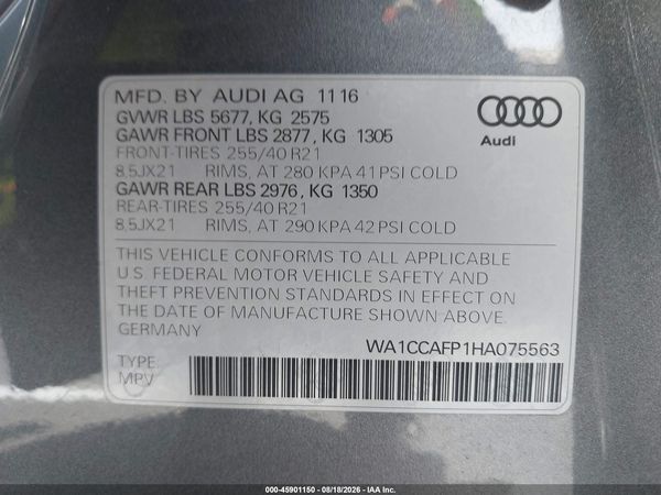 2017 AUDI SQ5 3.0T PREMIUM PLUS