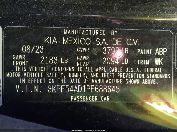 2023 KIA FORTE GT-LINE