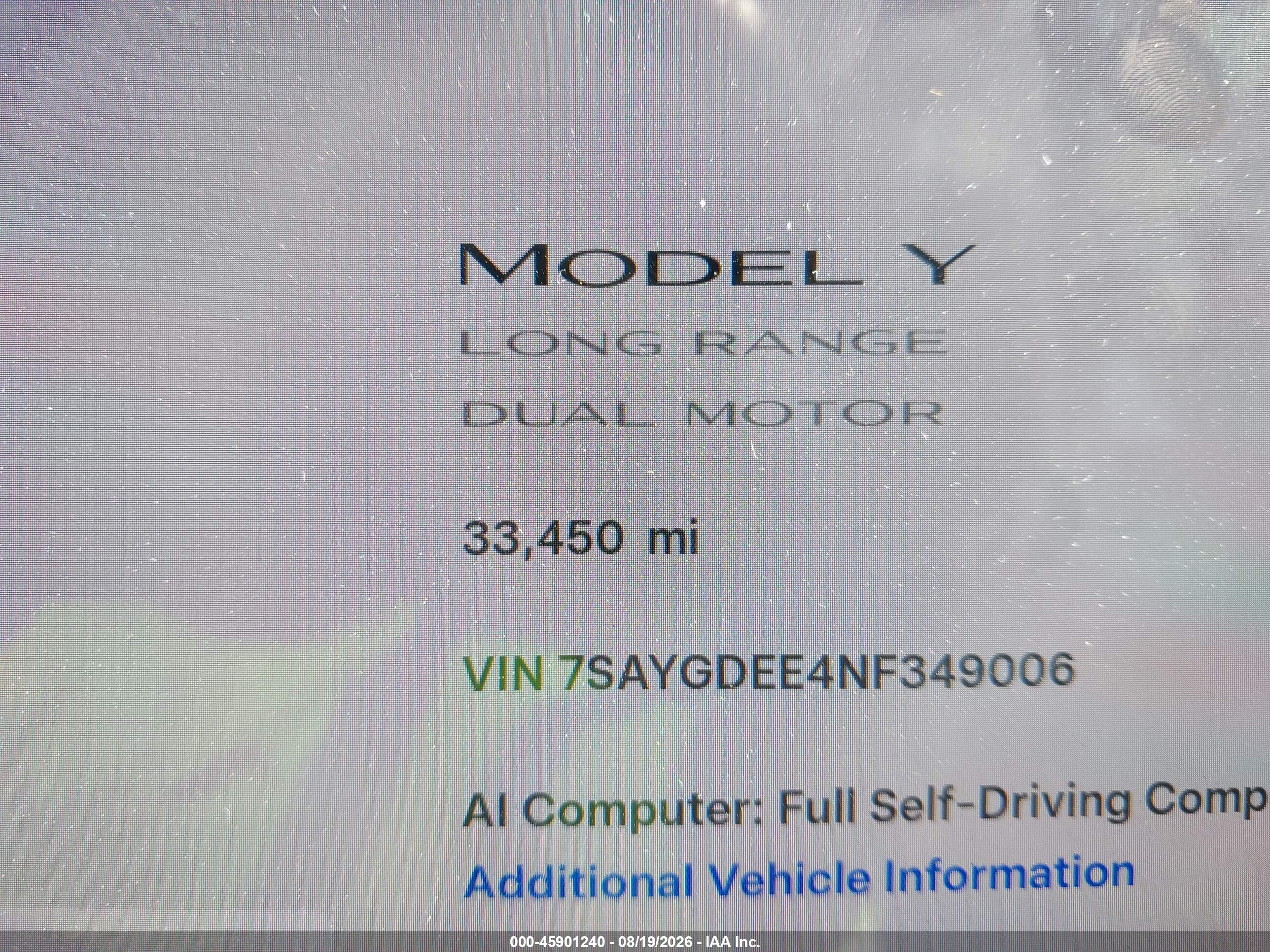 2022 TESLA MODEL Y