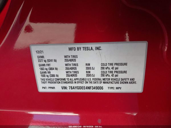 2022 TESLA MODEL Y