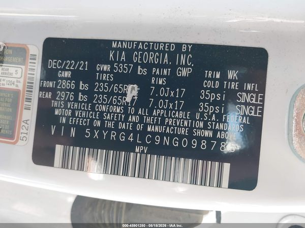 2022 KIA SORENTO LX