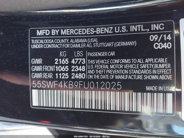 2015 MERCEDES-BENZ C 300 4MATIC