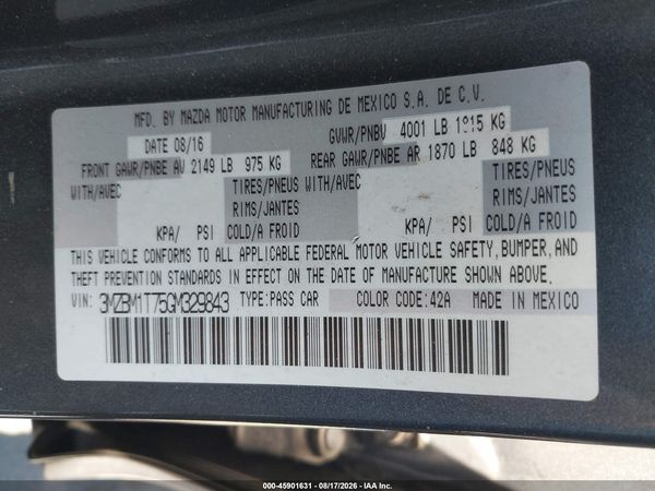 2016 MAZDA MAZDA3 I SPORT