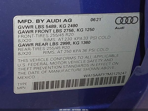 2021 AUDI Q5 SPORTBACK