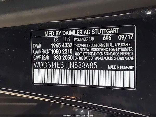 2018 MERCEDES-BENZ CLA 250 CLA250 — I9