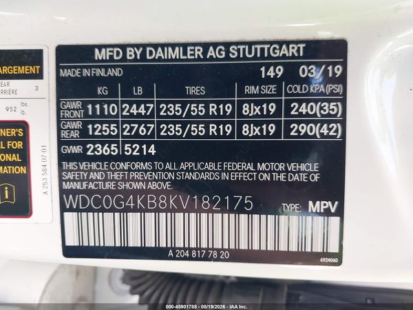 2019 MERCEDES-BENZ GLC 300 4MATIC