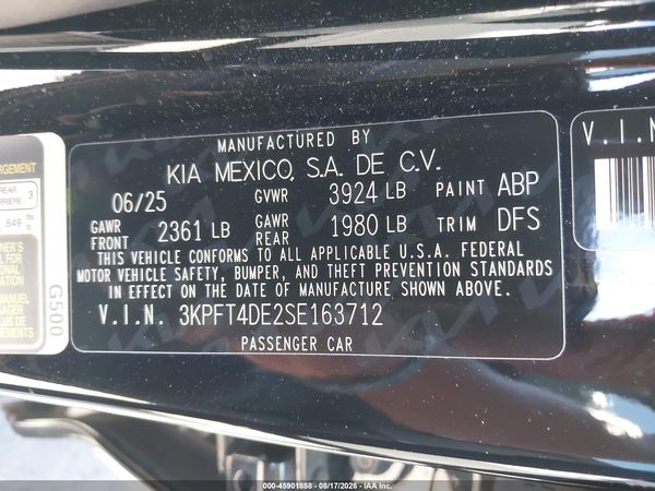 2025 KIA K4 LXS