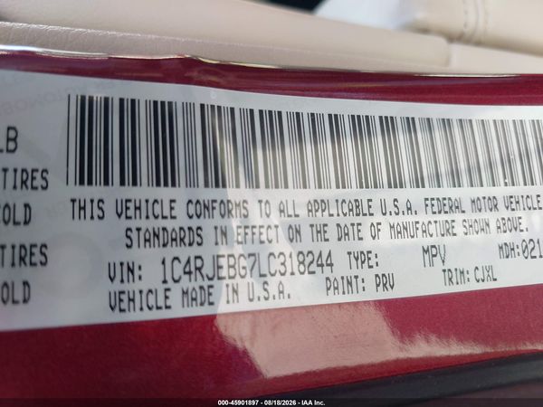 2020 JEEP GRAND CHEROKEE LIMITED 4X2