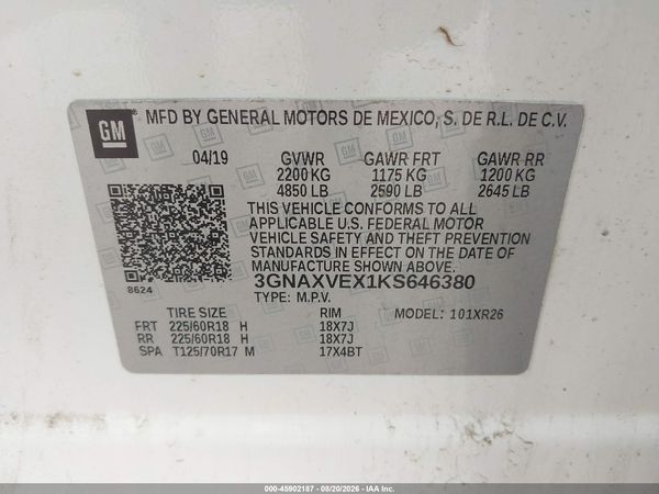 2019 CHEVROLET EQUINOX LT — I9