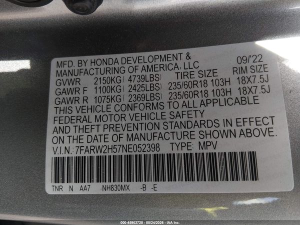 2022 HONDA CR-V AWD EX