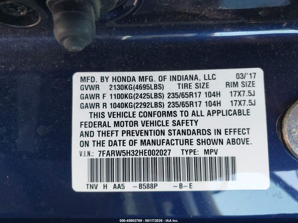 2017 HONDA CR-V LX