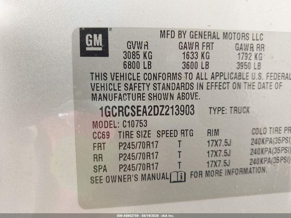 2013 CHEVROLET SILVERADO 1500 LT — I9