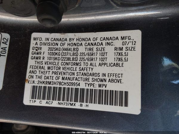 2012 HONDA CR-V EX-L