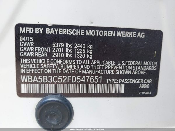 2015 BMW 535I XDRIVE