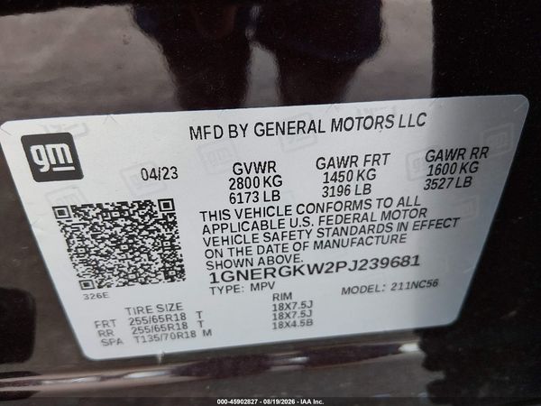 2023 CHEVROLET TRAVERSE FWD LT CLOTH — I9