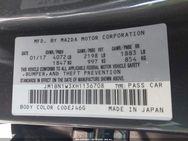 2017 MAZDA MAZDA3 GRAND TOURING