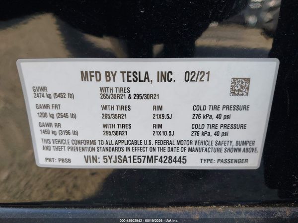 2021 TESLA MODEL S