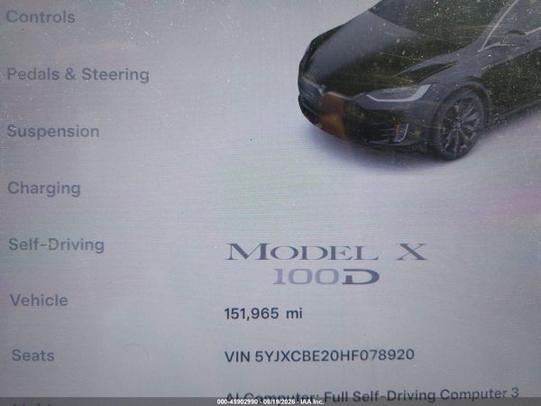 2017 TESLA MODEL X 100D/75D/90D