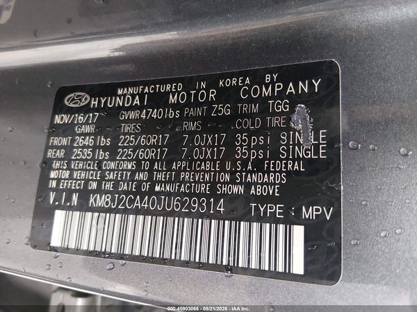 2018 HYUNDAI TUCSON SE — I9
